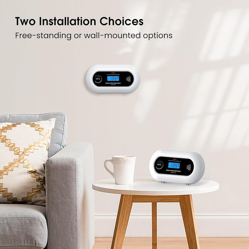 Carbon Monoxide Detector – 10-Year Battery CO Alarm with LCD