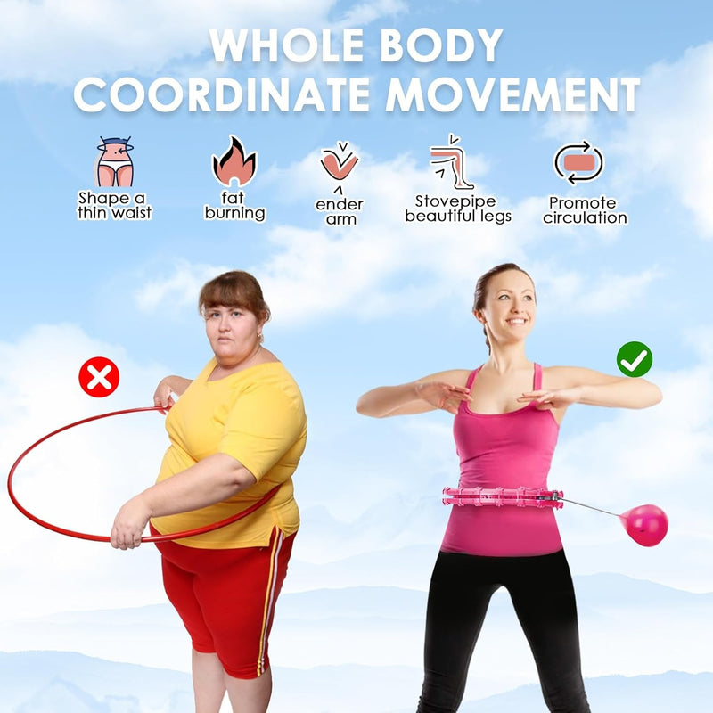 Weighted Smart Hula Hoop – Adjustable 28-Knot Waist Trainer for Fitness & Weight Loss