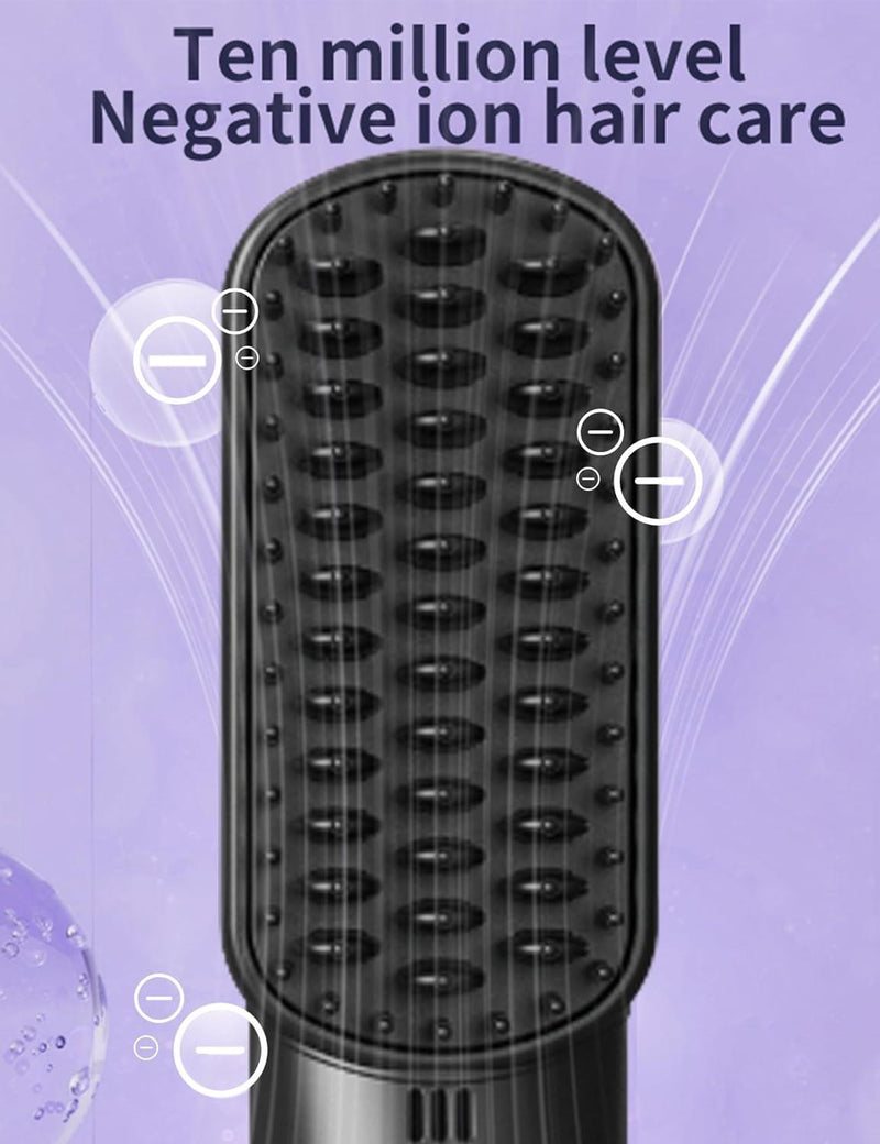 Cordless Hair Straightener Brush – Rechargeable Anti-Scald Portable Hair Straightening Comb