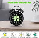 Twin Bell Alarm Clock 4 Inch – Rechargeable Luminous Retro Silent with Backlight