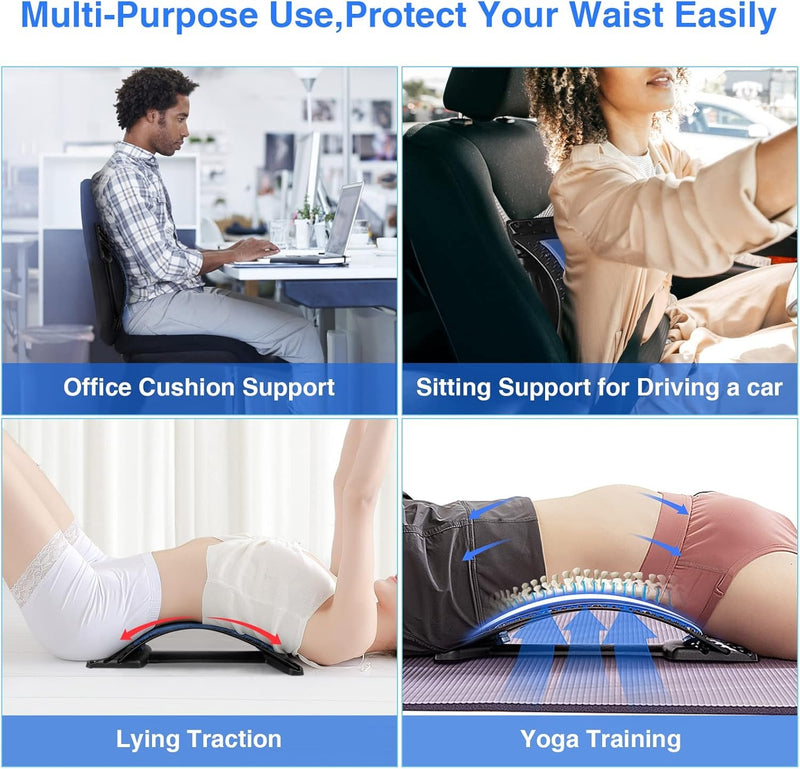Back Stretcher – 4 Level Lumbar Support with Acupressure & Magnetic Therapy