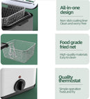 2.5L Mini Electric Deep Fat Fryer – Stainless Steel with Basket & Oil Filter Lid