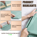 Rolling Pin & Silicone Pastry Mat Set – Non-Stick Baking Mat with Dough Scraper