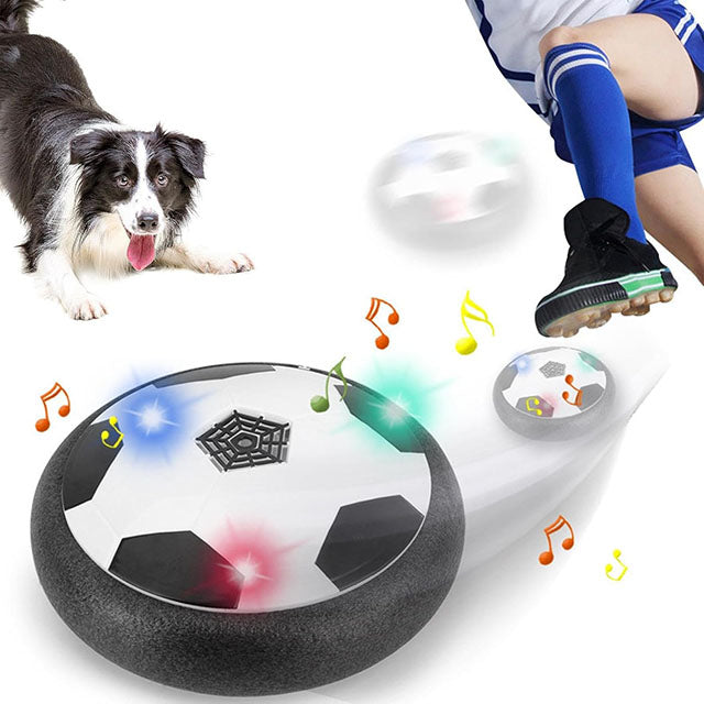 Rechargeable Active Gliding Disc Dog Toy – Interactive Hover Football Ball with Cool Lights & Music