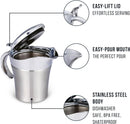 Double-Walled Insulated Gravy Boat – Stainless Steel Thermal Jug with Easy-Lift Lid