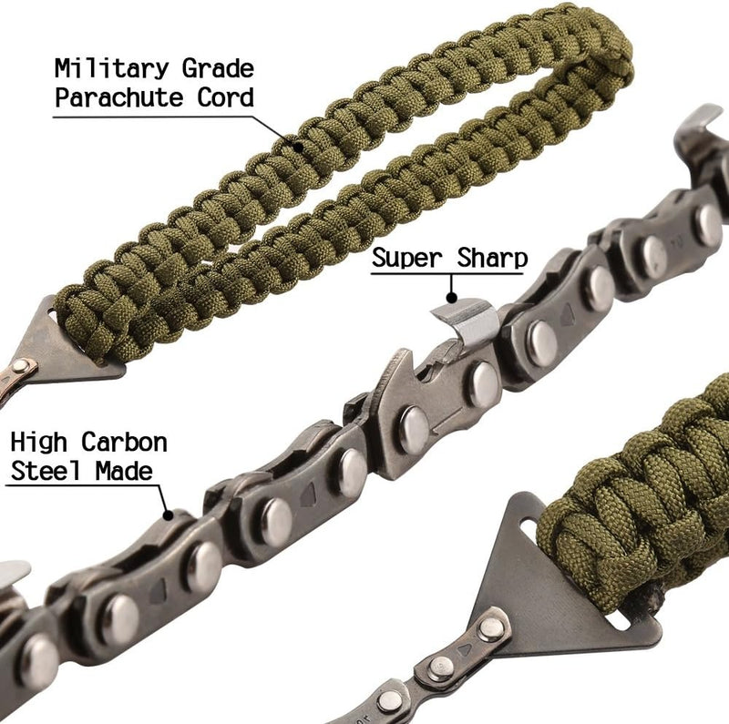 Pocket Chainsaw with Paracord Handle – 24 Inch Survival Hand Saw for Camping & Outdoors