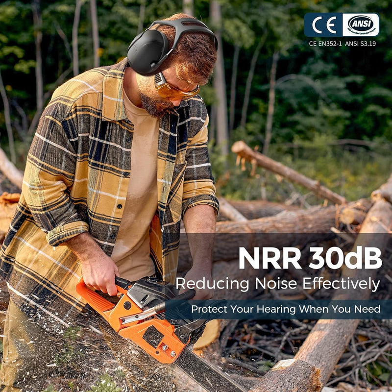 High Noise-Cancelling Ear Muffs – Hearing Protection for Construction