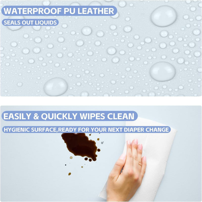 Vegan Leather Baby Changing Mat – Waterproof & Easy-Clean PU Cover