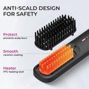 Rechargeable Travel Hair Straightener Brush – Portable Ionic Styling Brush