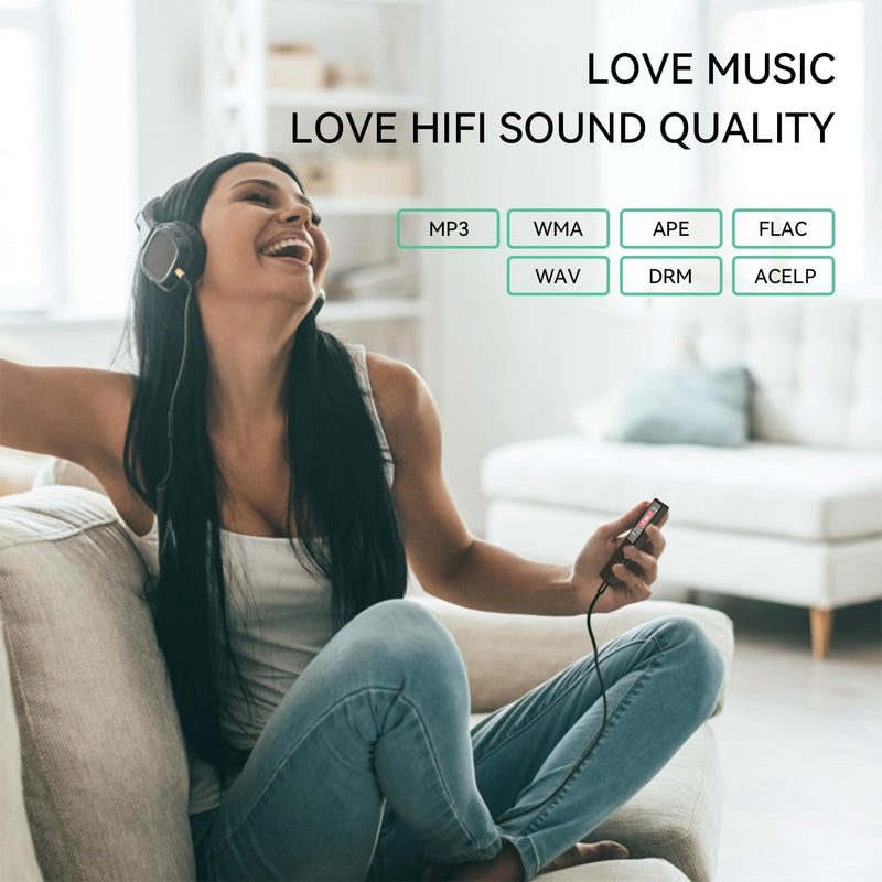 Rechargeable MP3 Player with Bluetooth 5.3 & Voice Recorder