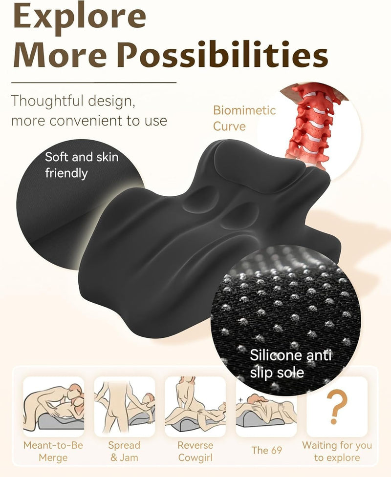 Couple's Intimacy Pillow – Ergonomic Memory Foam Wedge Pleasure Pillow