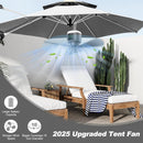 Portable Ceiling Fan with Light 18" – 12000mAh Battery & Remote for Camping Gazebo Patio