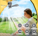 Portable Ceiling Fan with Light 18" – 12000mAh Battery & Remote for Camping Gazebo Patio