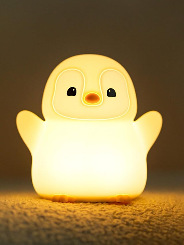 Penguin Night Light – Rechargeable Silicone Lamp with Timer & Dimming