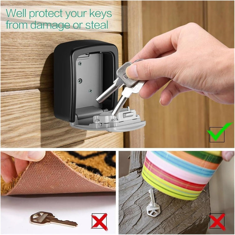 Outdoor Key Safe Box – Wall Mounted Lock Box with Code