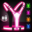 Reflective Running Vest Gear - Rechargeable & High Visibility for Cycling Walking