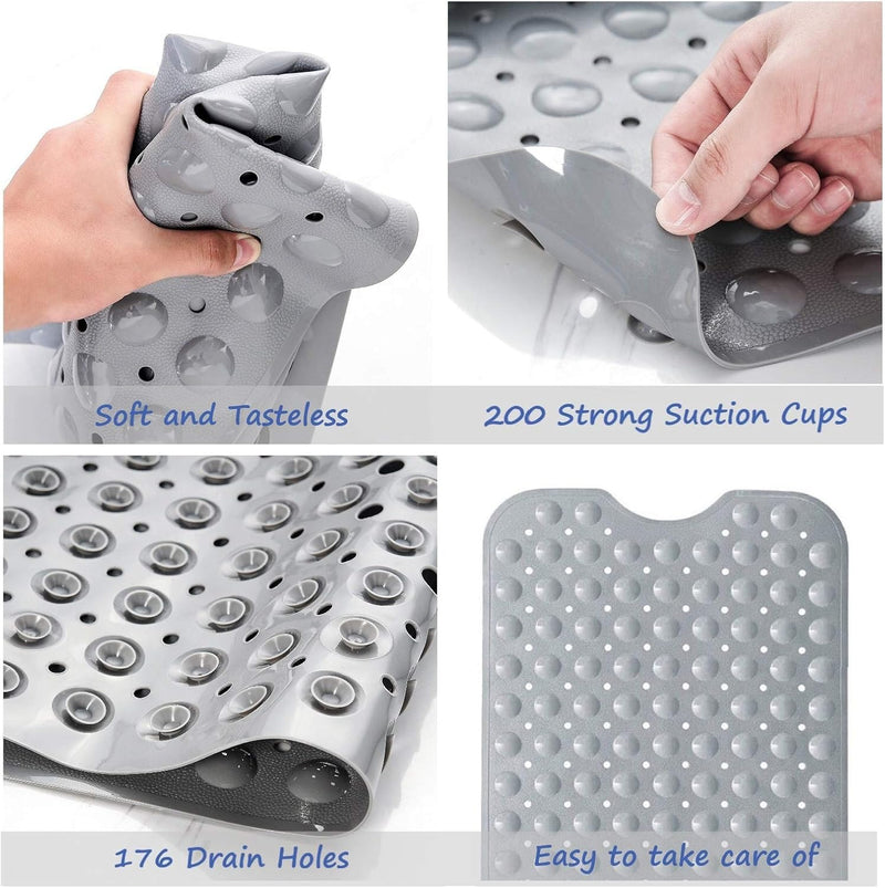 Non-Slip Bath Mat with Suction Cups – Anti-Mildew Washable Safe for Kids & Elderly