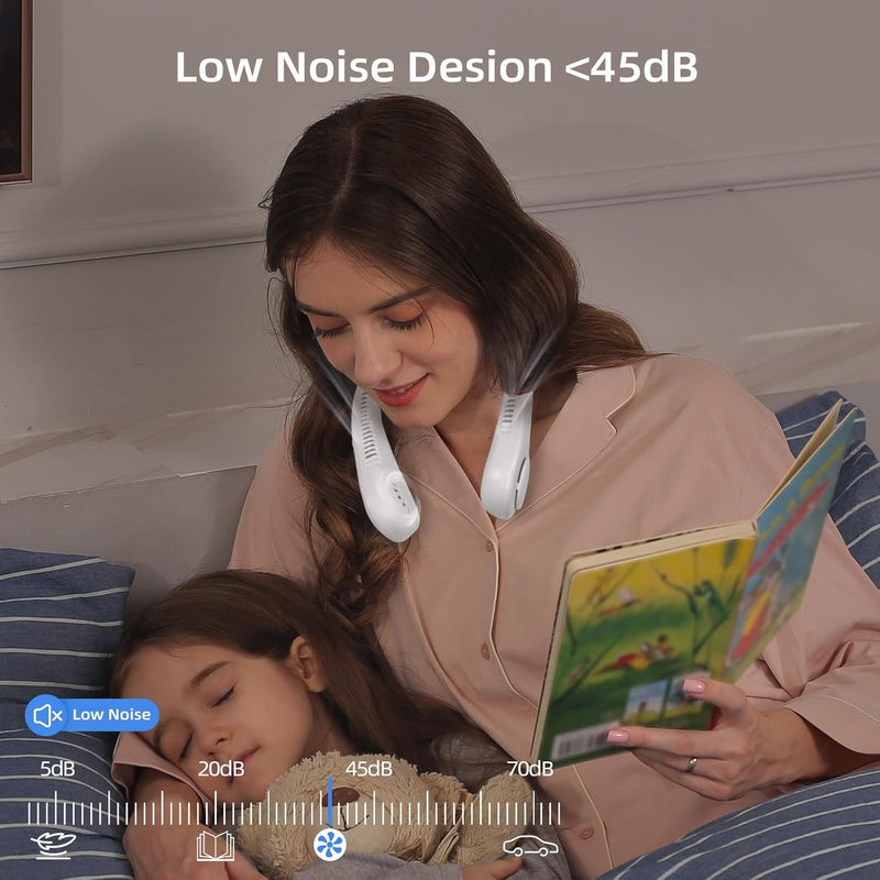 5 Speed Neck Fan - Portable Cooling Solution with Headphone Design