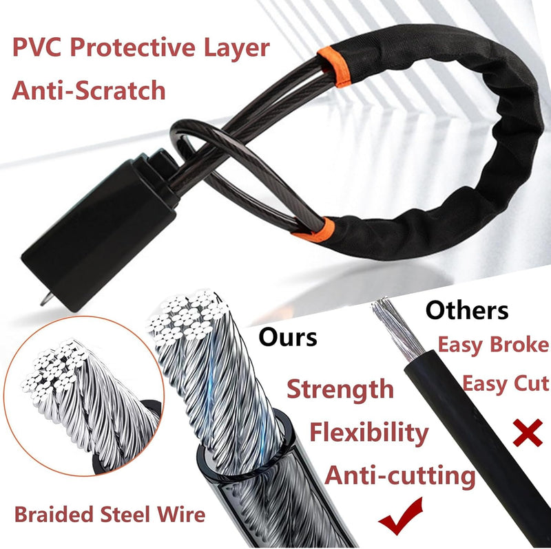 Universal Steering Wheel Lock – Anti-Theft Wire Lock Security Device