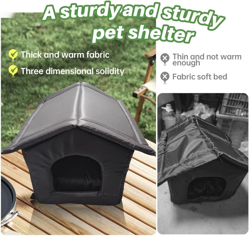 Indoor Outdoor Cat House – Enclosed Rainproof Sunproof & Coldproof Bed for Cats
