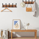 Wall-Mounted Wooden Coat Rack – Solid Pine Wood with 5 Triple Hooks