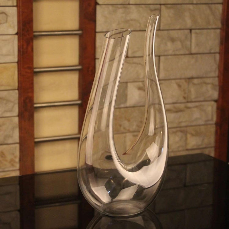 Crystal Wine Carafe – Hand-Blown Glass Decanter with Wide Base Wine Aerator & Breather