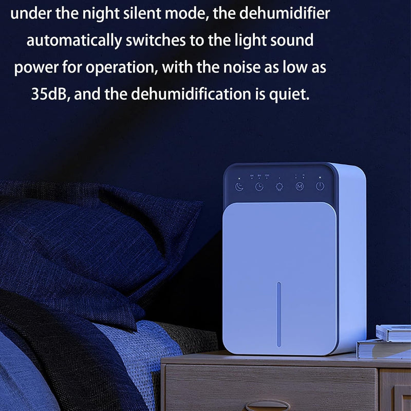 Compact Household Dehumidifier – Quiet with Multi-Color Atmosphere Light