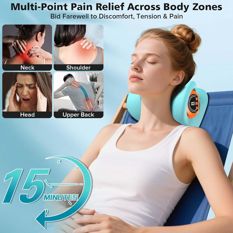 Rechargeable Portable Neck Massager - 3-in-1 Shiatsu Neck & Back