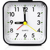 Silent Sweep Square Analog Alarm Clock – Battery Powered Non-Ticking with Snooze & Light