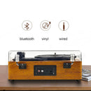 Portable Retro Vinyl Record Player – 3-Speed Turntable with Bluetooth Built-in Speakers & Dust Cover