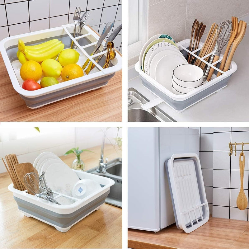 Collapsible Dish Drying Rack – Foldable Portable & Space-Saving Drainer