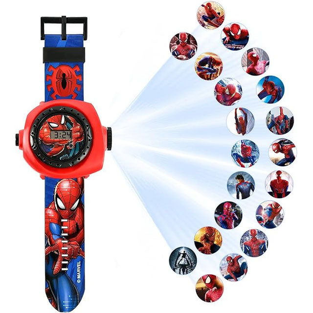 Spiderman Kids Digital Projector Watch – 3D Cartoon Projection Toy Wristwatch