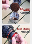 Portable Hand-Press Espresso Maker – Compact Coffee Machine for Capsules & Ground Powder