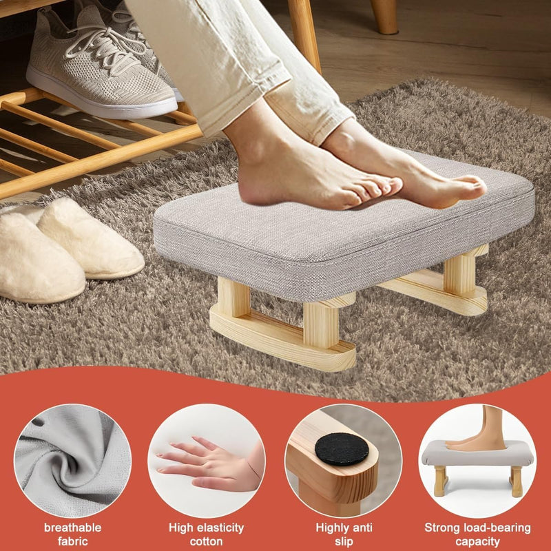 Modern Footstool – Pouffe with Removable Padded Seat Comfortable Foot Rest