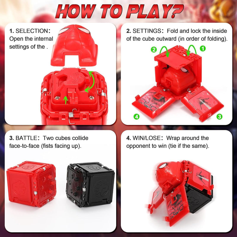 Spiderman Venom Rock Paper Scissors Battle Cubes – Interactive Guessing Game Toy for Kids