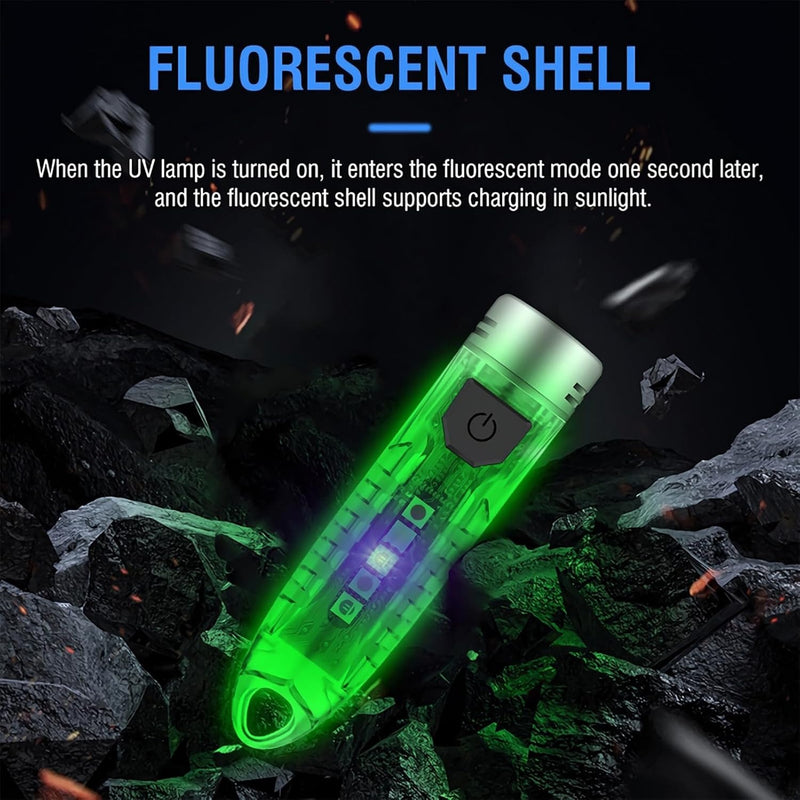 Mini Keyring Torch UV light – 400 Lumen LED USB Rechargeable IPX6 Waterproof