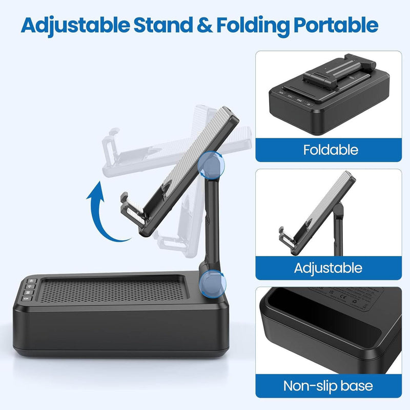 Phone Stand with Wireless HD Bluetooth Speaker and Anti-Slip Base
