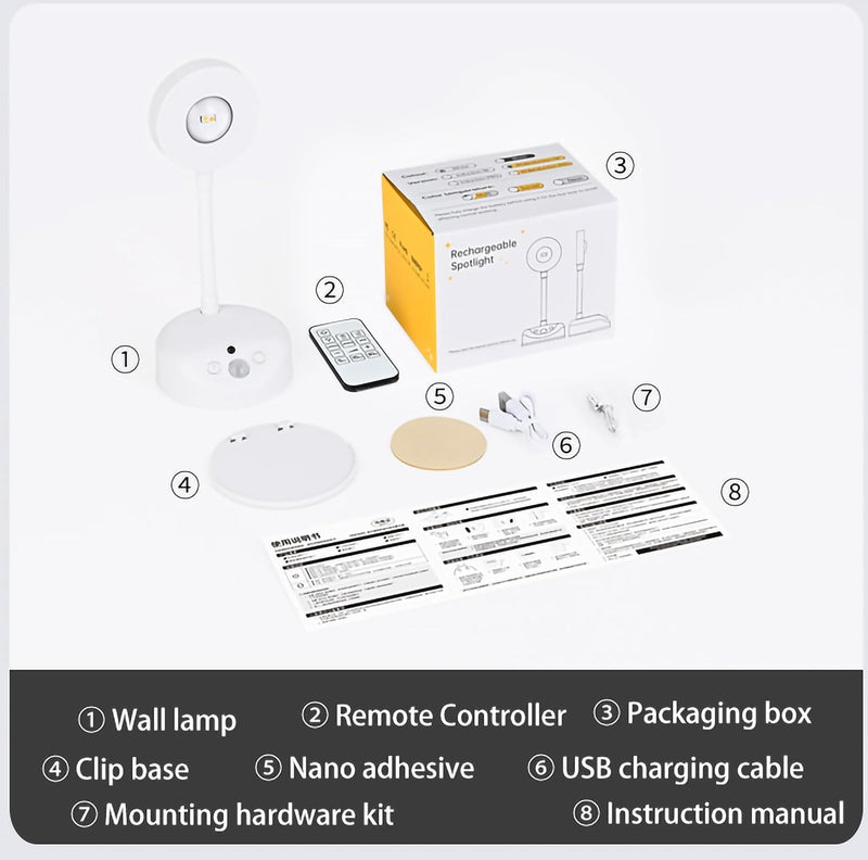 LED Wall Spotlight – 2200mAh Rechargeable Picture Light with 3 Modes & Motion Sensor