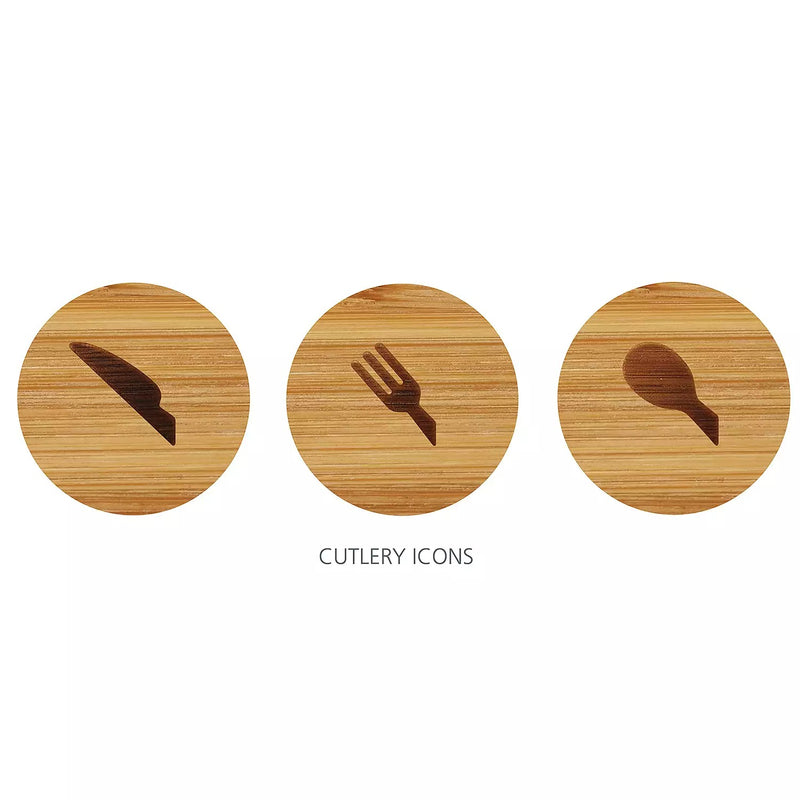 Compact Bamboo Cutlery Tray Organizer – 5 Compartments Holds 24+ Pieces