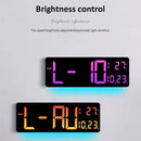 Digital Wall Clock RGB 16" – Large Display Remote Auto Dimmer Date & Temp