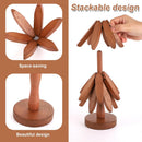 Wooden Tree Trivet Set with Stand – 3 Piece Heat-Resistant Coasters