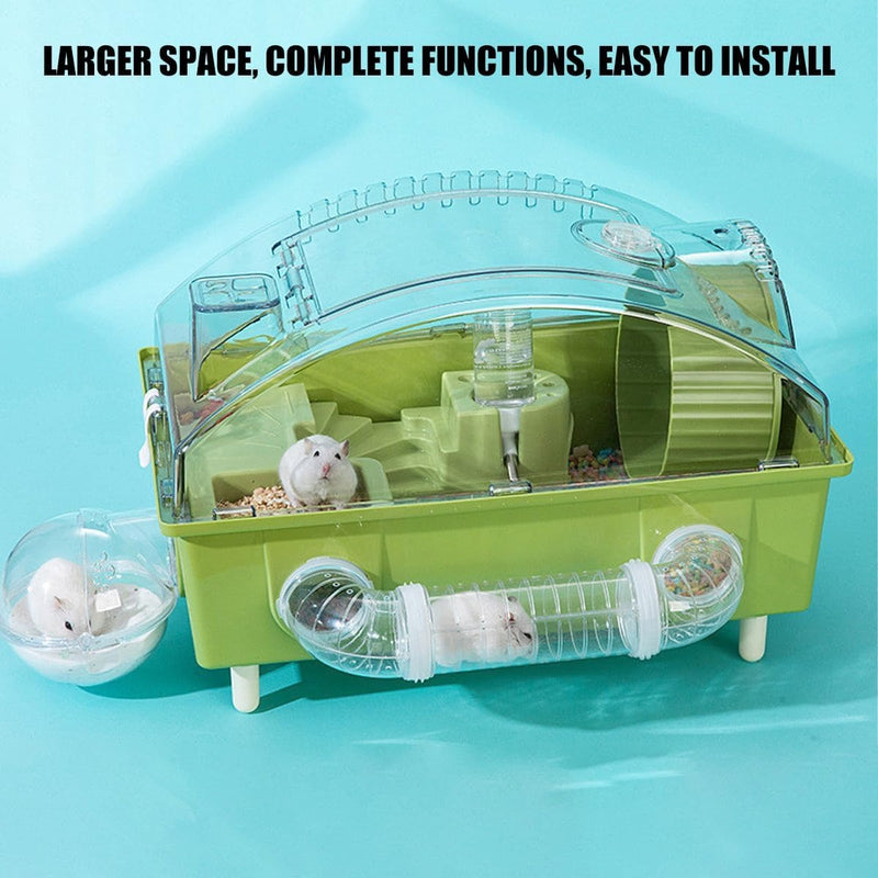 Luxury Acrylic Hamster Cage – Oversized Villa with Accessories Exercise Wheel & Tubes
