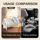Stainless Steel Desktop Bookcase – 40cm Shelf Organizer for Books Records & Magazines