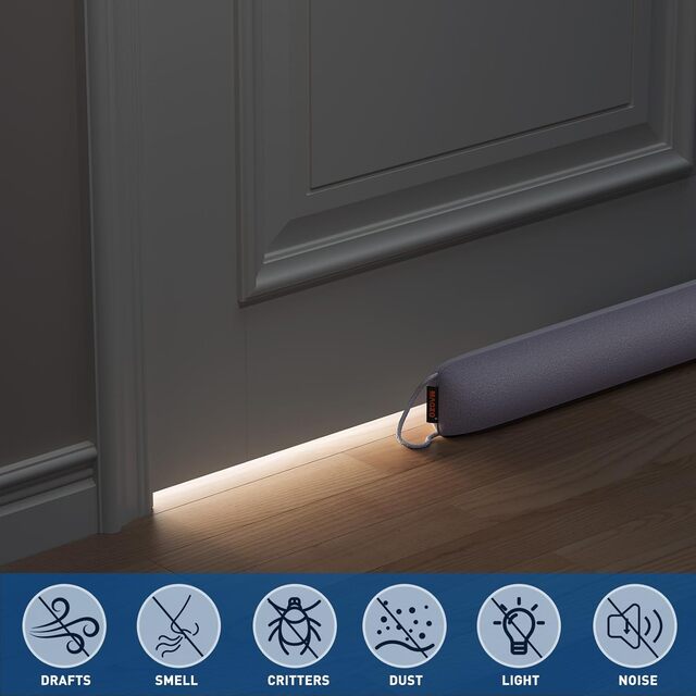 Door Draft Stopper – 36" Heavy-Duty Under Draught Excluder with Hook & Loop