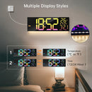 Digital Wall Clock RGB 16" – Large Display Remote Auto Dimmer Date & Temp