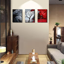 3-Piece Abstract Landscape Canvas Wall Art – Clouds & Trees Framed Modern Oil Painting