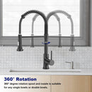 Brushed Kitchen Mixer Tap with Pull-Out Spray – 360 Swivel Stainless Steel Sink Mixer
