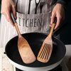 Wooden Spatula Set – 2-Piece Teak Cooking Utensils Slotted & Flat Turners