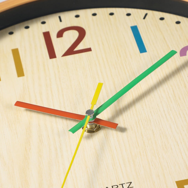 Colorful Silent 12 " Wall Clock – Kids Room Battery Operated Vintage Style