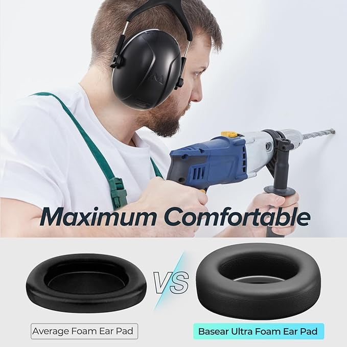High Noise-Cancelling Ear Muffs – Hearing Protection for Construction